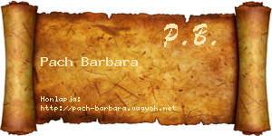 Pach Barbara névjegykártya